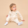Super Soft Organic Cotton 2-Way Zip Sleep & Play Pajama - Beige - close-up view