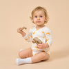 Super Soft TENCEL Modal & Organic Cotton Side-Snap Bodysuit - Yellow Moon - lifestyle view
