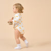 Super Soft TENCEL Modal & Organic Cotton Side-Snap Bodysuit - Yellow Moon - close-up view
