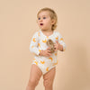 Super Soft TENCEL Modal & Organic Cotton Side-Snap Bodysuit - Yellow Moon