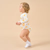 Super Soft TENCEL Modal & Organic Cotton Bodysuit Long Sleeve - Yellow Moon - back view