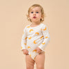 Super Soft TENCEL Modal & Organic Cotton Bodysuit Long Sleeve - Yellow Moon
