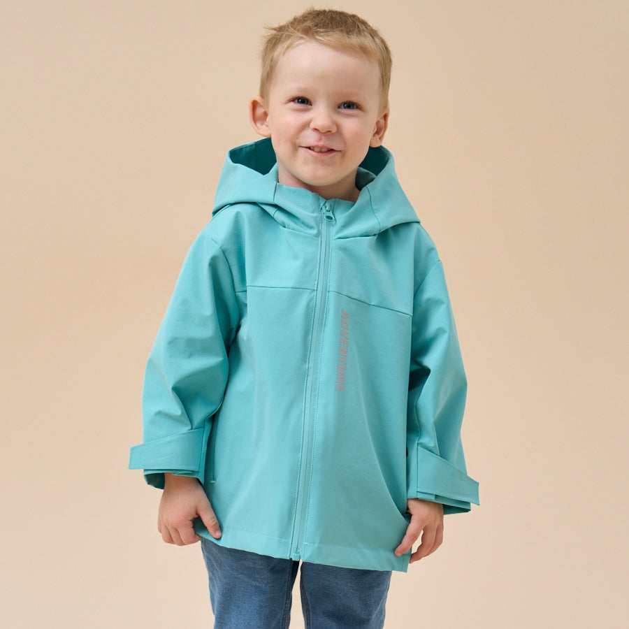 Children’s Waterproof Outdoor Jacket——Cyan - detail view