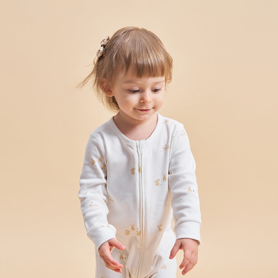 Super Soft Pima Cotton 2-Way Zip Sleep & Play Pajama - Bunny - alternate view