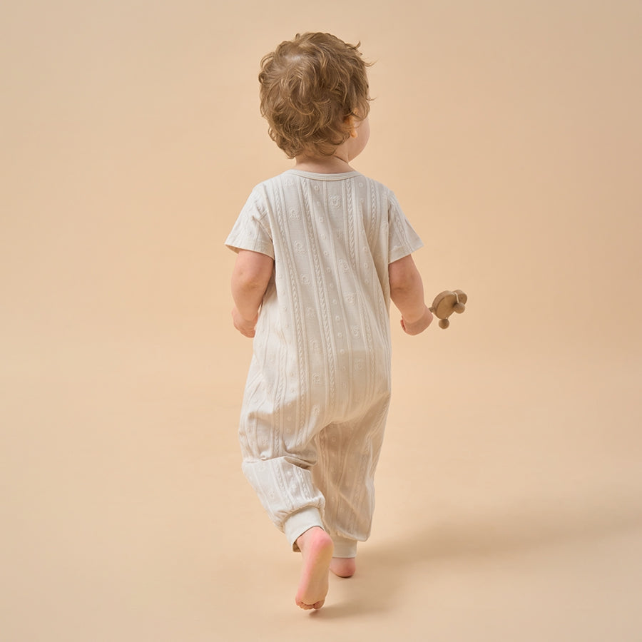 Baby Modal Zipper Pajamas Soft Sleepwear - Light Brown - lifestyle view
