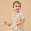 Baby Modal Zipper Pajamas Soft Sleepwear - Light Brown - detail view