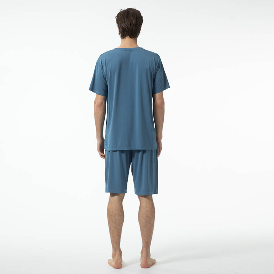 Silky Soft Adult TENCEL Modal Pajama Set - Blue - detail view