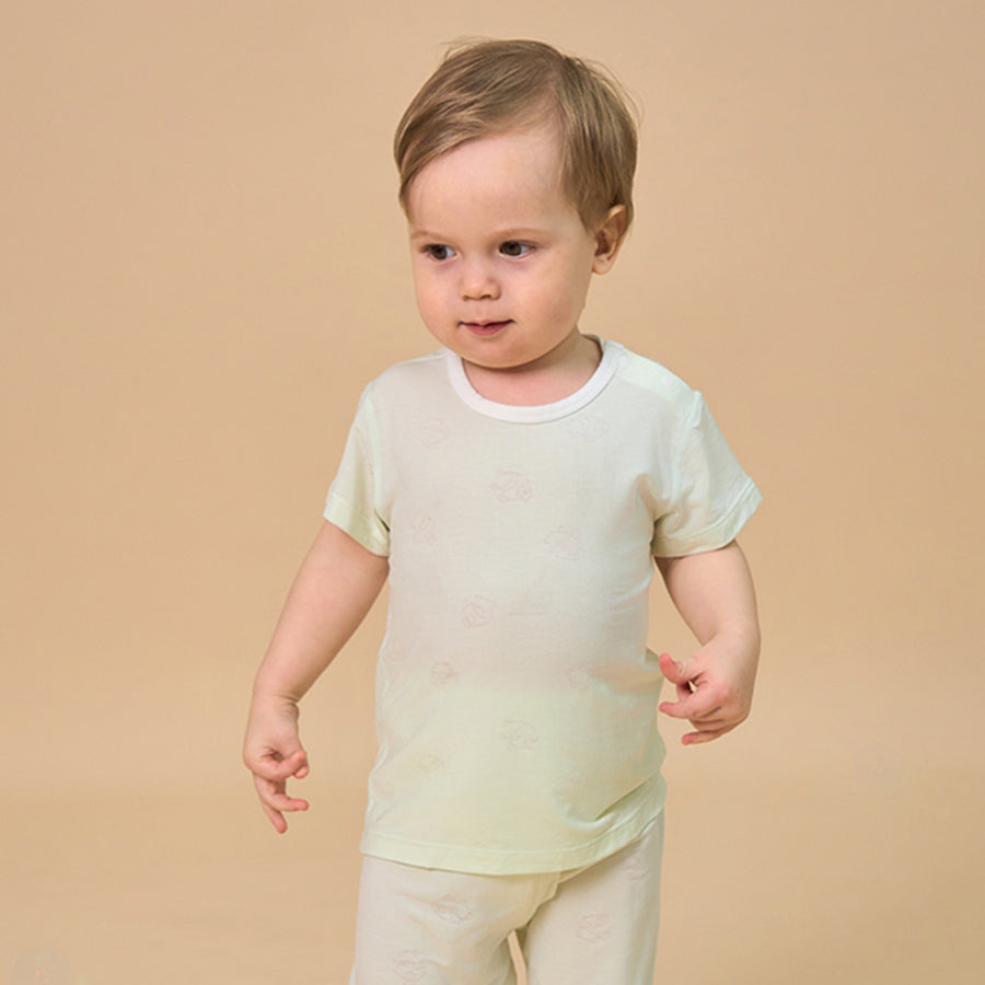 Silky Soft TENCEL Modal Tee - Green Panda - back view