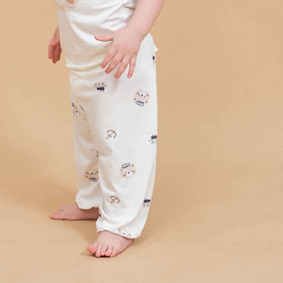 Silky Soft TENCEL Modal Long Pant - Navy Bear - back view