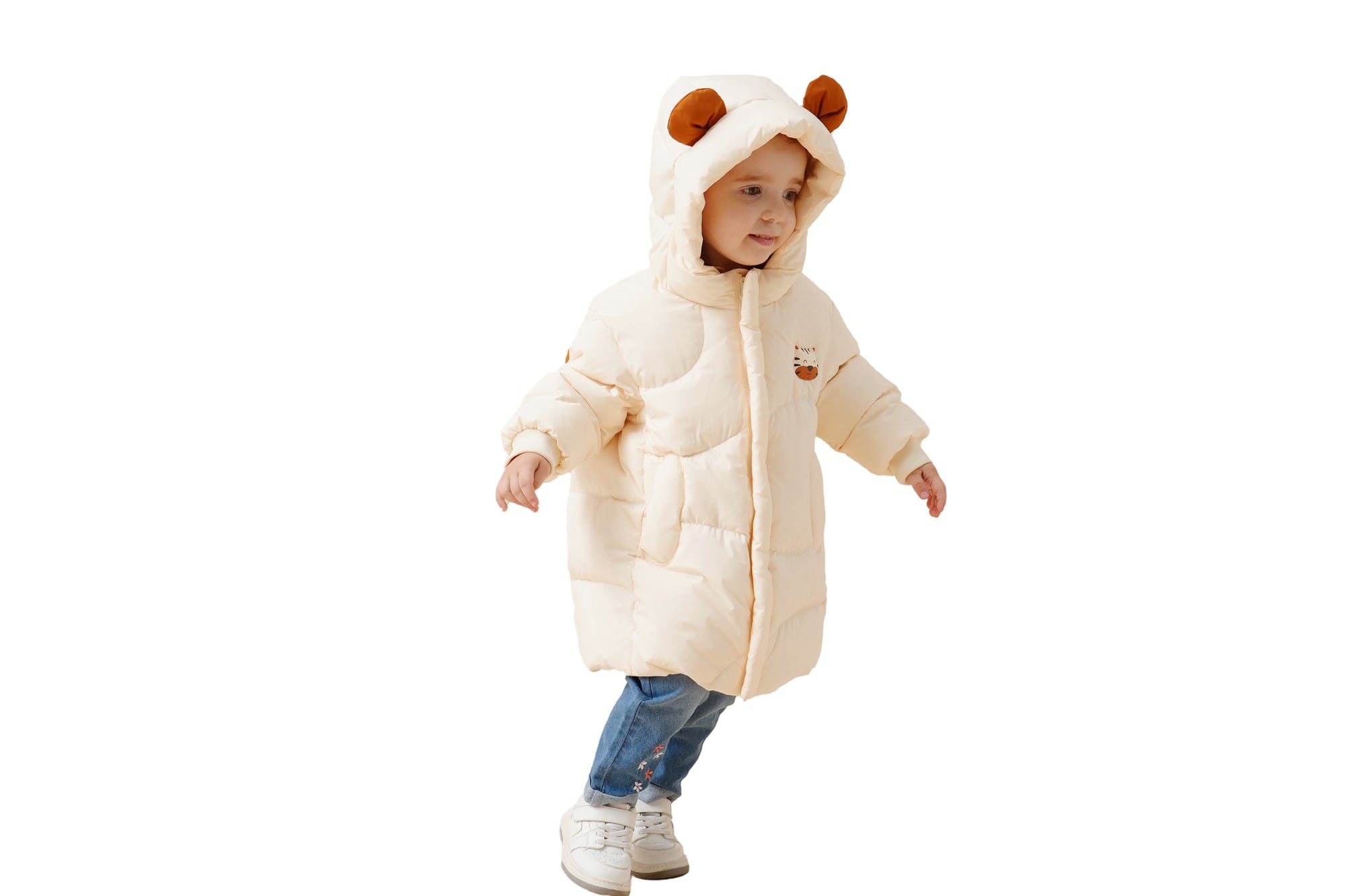 Premium White Muscovy Duck Down Jacket-White Tiger