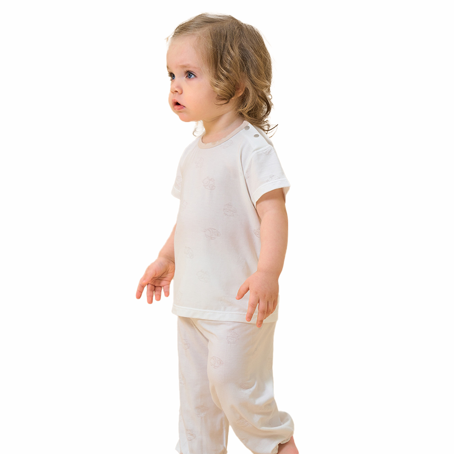 Silky Soft TENCEL Jacquard Modal Tee - White Panda