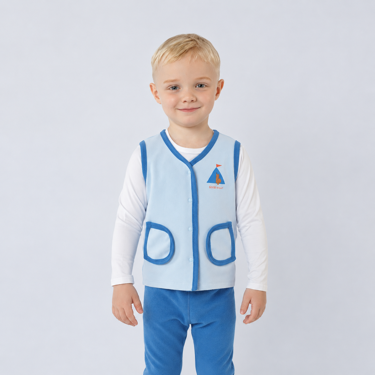 Boys' Soft Lightweight Fleece Vest Top - Blue