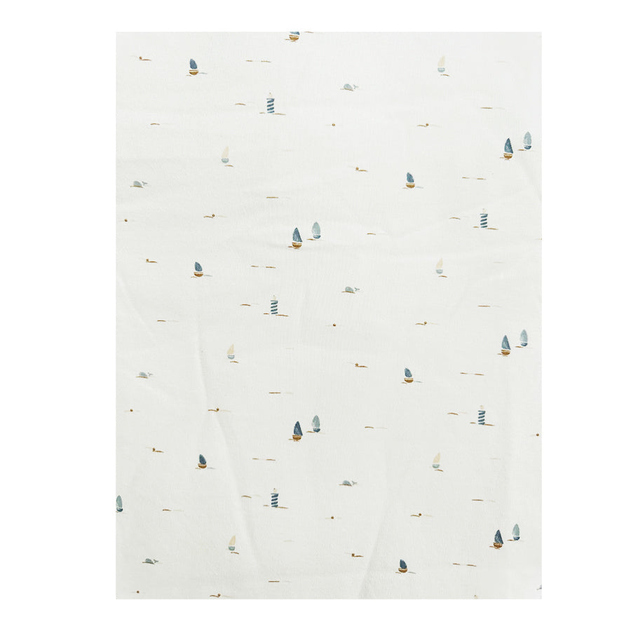 Super Soft Pima Cotton Blanket 90cm X 120cm - Sailboat - back view