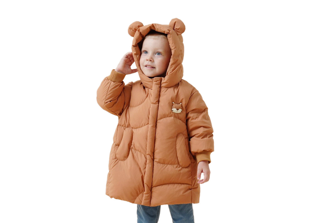 Premium White Muscovy Duck Down Jacket-Brown Tiger
