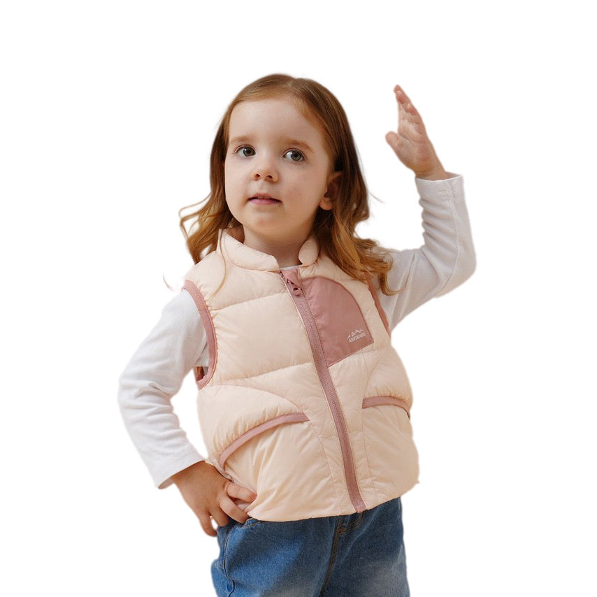 Premium White Duck Down Vest——Pink
