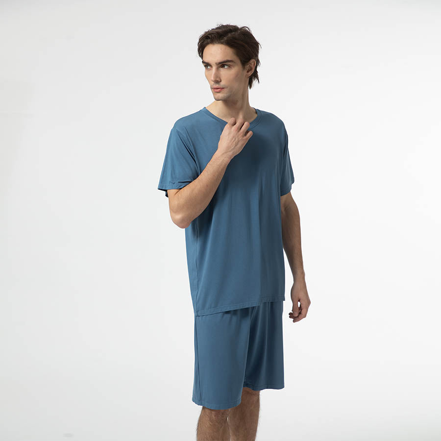 Silky Soft Adult TENCEL Modal Pajama Set - Blue - lifestyle view